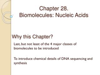 Chapter 28. Biomolecules : Nucleic Acids