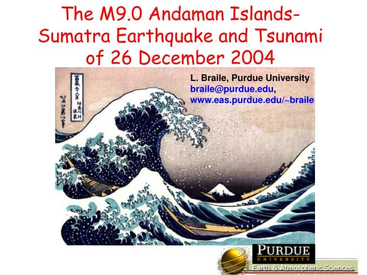 the m9 0 andaman islands sumatra earthquake and tsunami of 26 december 2004