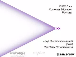 Loop Qualification System (LQS) Pre-Order Documentation
