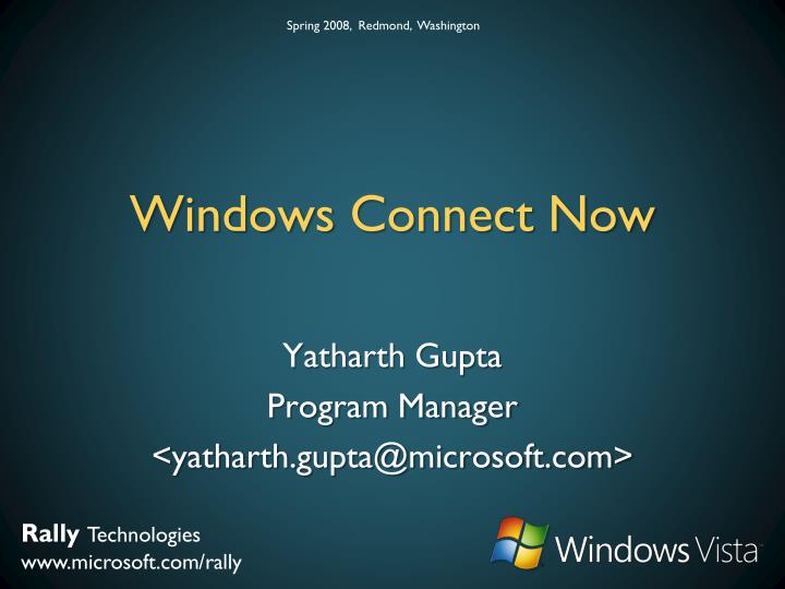 windows connect now