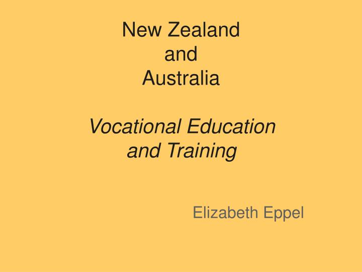 new zealand and australia vocational education and training