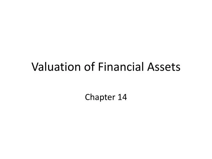 valuation of financial assets