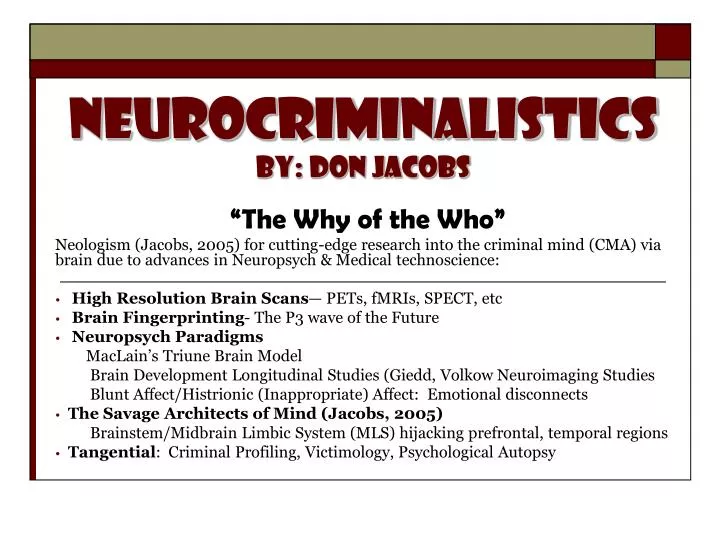 neurocriminalistics by don jacobs