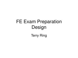 FE Exam Preparation Design