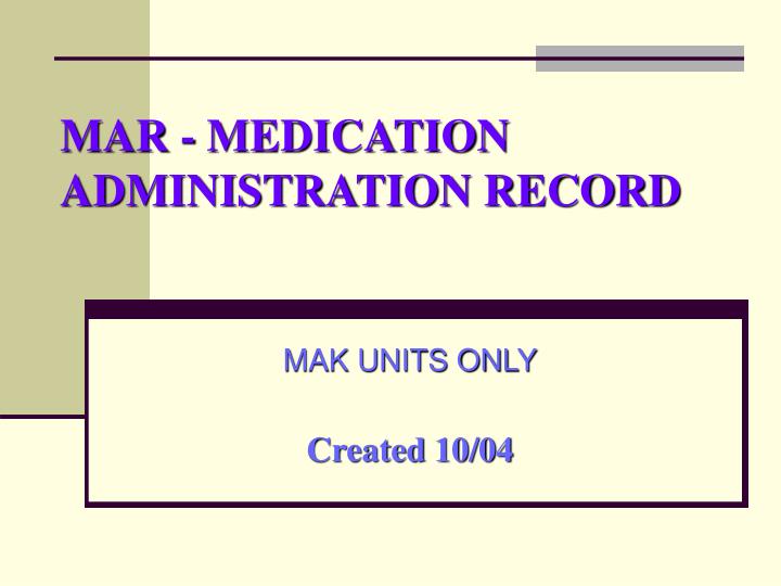 mar medication administration record