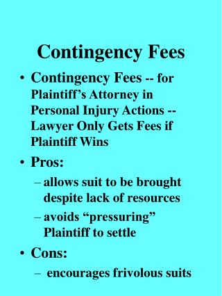 Contingency Fees