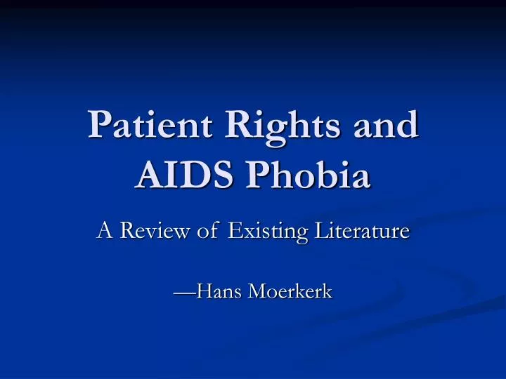 patient rights and aids phobia