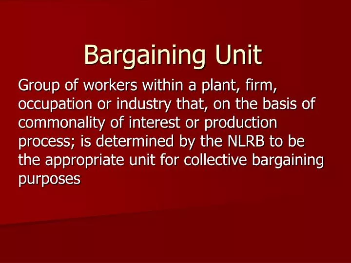 bargaining unit