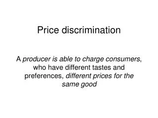 Price discrimination
