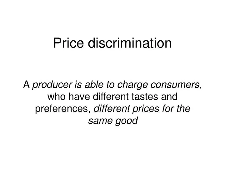 price discrimination