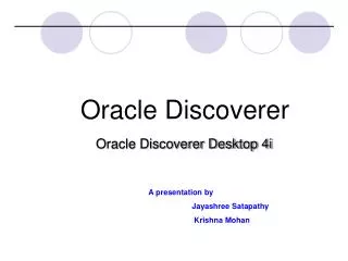 Oracle Discoverer Desktop 4i