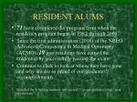 RESIDENT ALUMS - slide 1