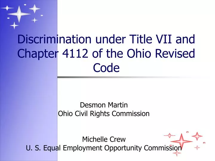 discrimination under title vii and chapter 4112 of the ohio revised code