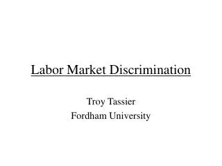 Labor Market Discrimination