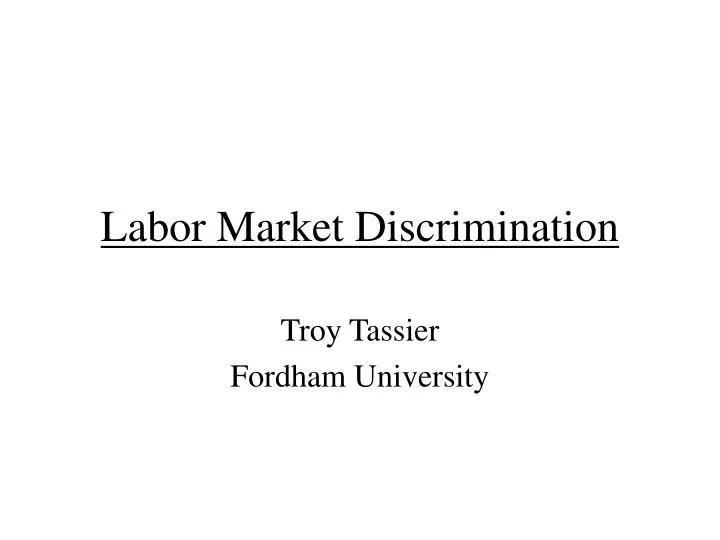 labor market discrimination