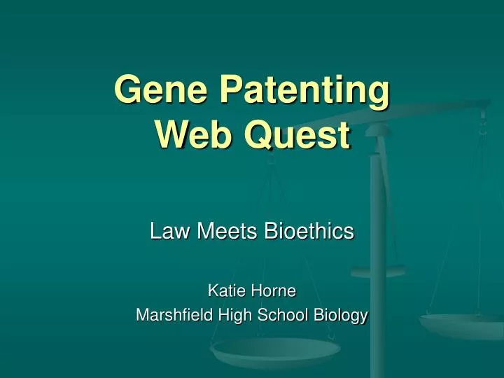 gene patenting web quest
