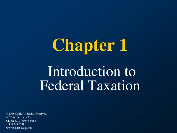 chapter 1 introduction to federal taxation