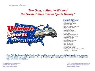 Ultimate Sports Adventure, LLC 7260 Drifting River Court Las Vegas, Nevada 89149