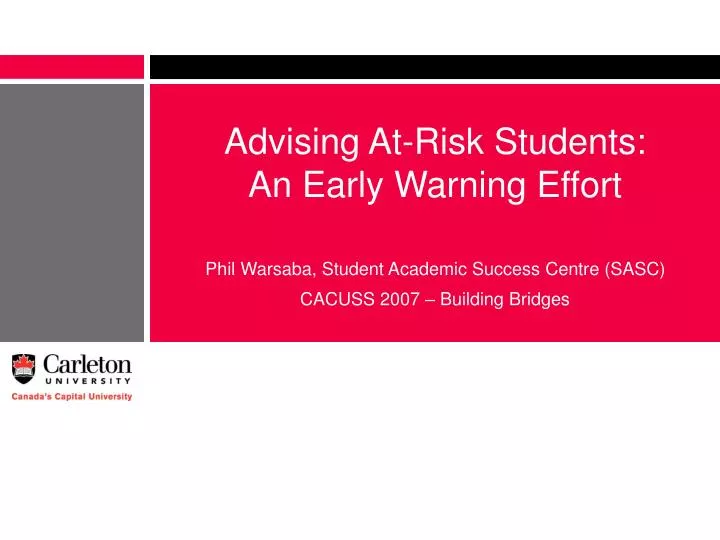 advising at risk students an early warning effort