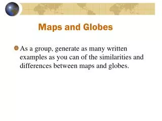 maps and globes