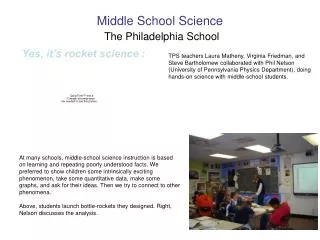 Middle School Science The Philadelphia School