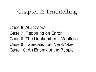 Chapter 2: Truthtelling