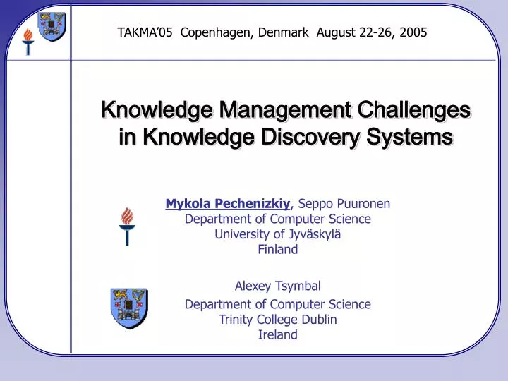 knowledge management challenges in knowledge discovery systems