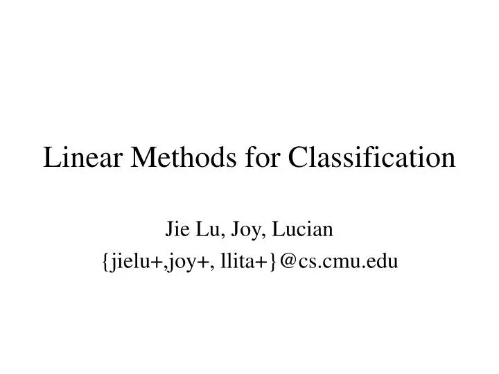 linear methods for classification