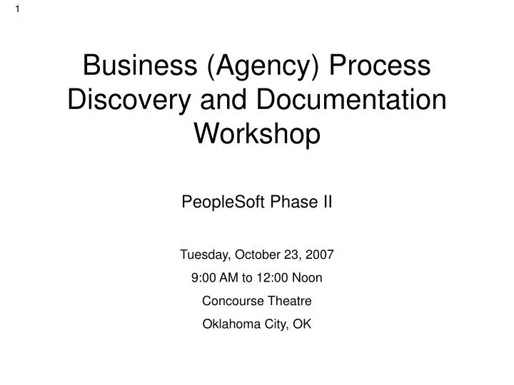 business agency process discovery and documentation workshop