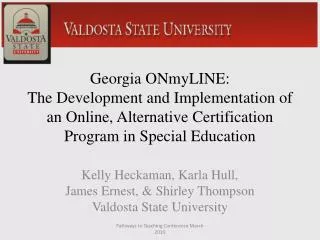 Georgia ONmyLINE: The Development and Implementation of an Online, Alternative Certification Program in Special Educati