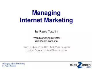 Web Marketing slide deck