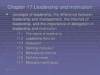 Chapter-17 Leadership and motivation
