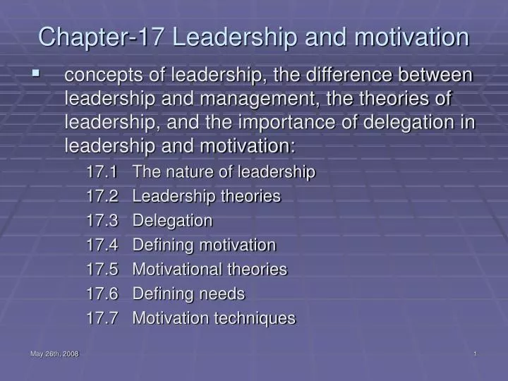 chapter 17 leadership and motivation