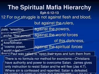 The Spiritual Mafia Hierarchy Eph 6:12-13