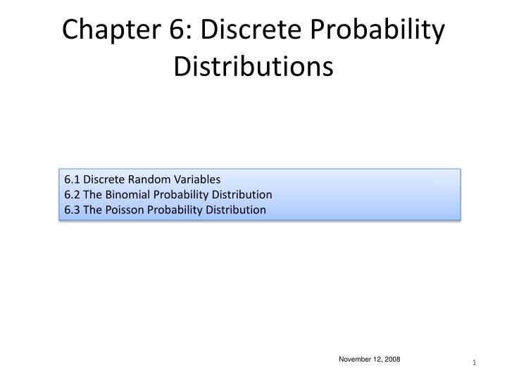 chapter 6 discrete probability distributions