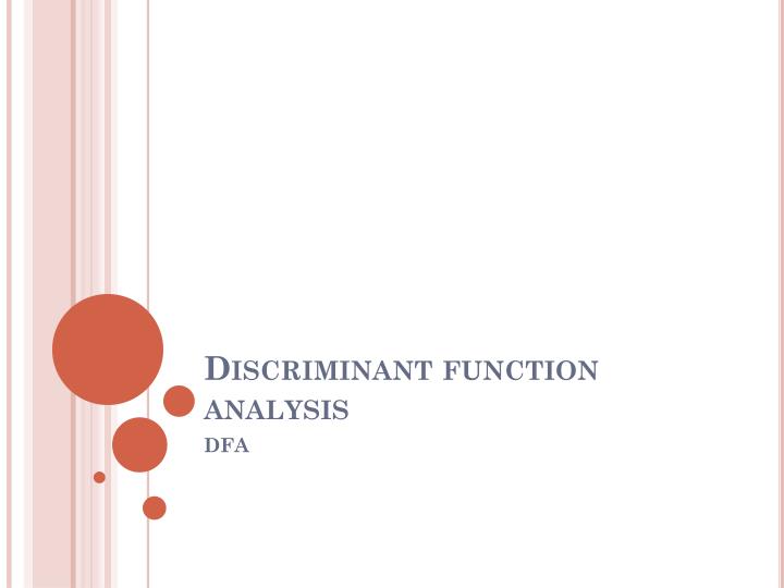 discriminant function analysis