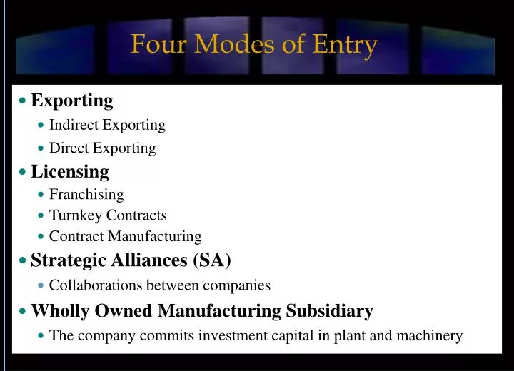 four modes of entry
