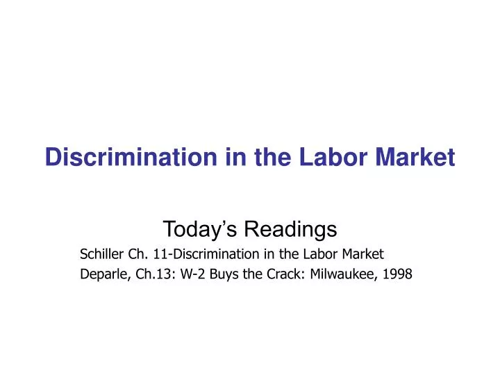 discrimination in the labor market