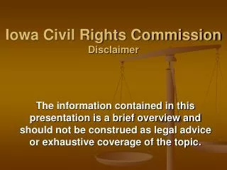 Iowa Civil Rights Commission Disclaimer