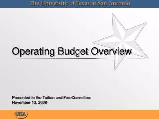 Operating Budget Overview