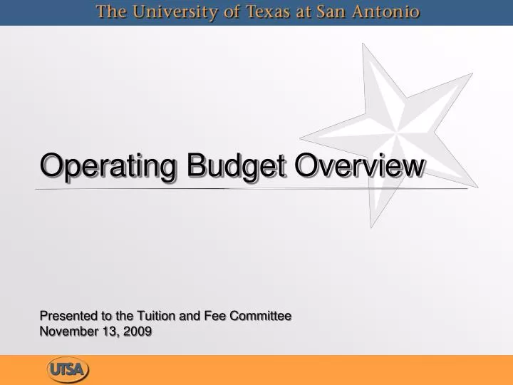 operating budget overview