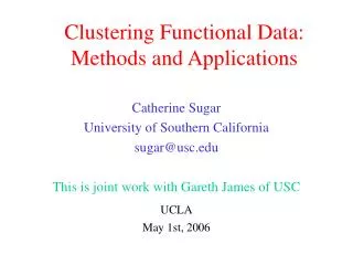 Clustering Functional Data: Methods and Applications