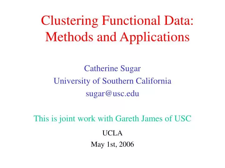 clustering functional data methods and applications