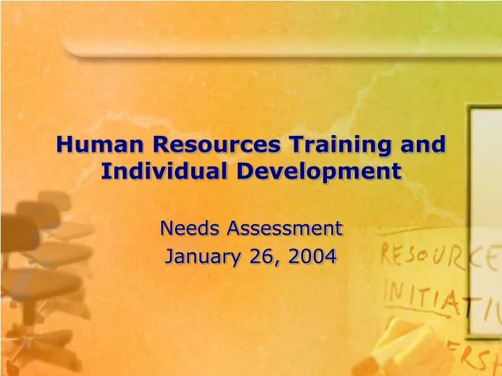 human resources training and individual development