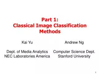 Part 1: Classical Image Classification Methods