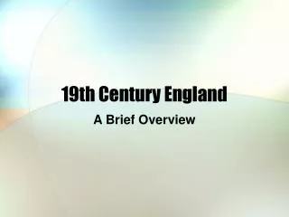 19th Century England