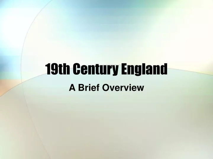 19th century england