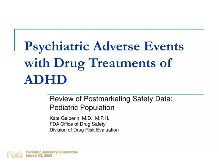 psychiatric adverse events with drug treatments of adhd