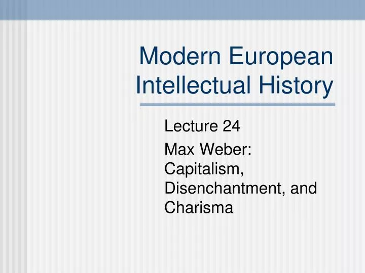 modern european intellectual history