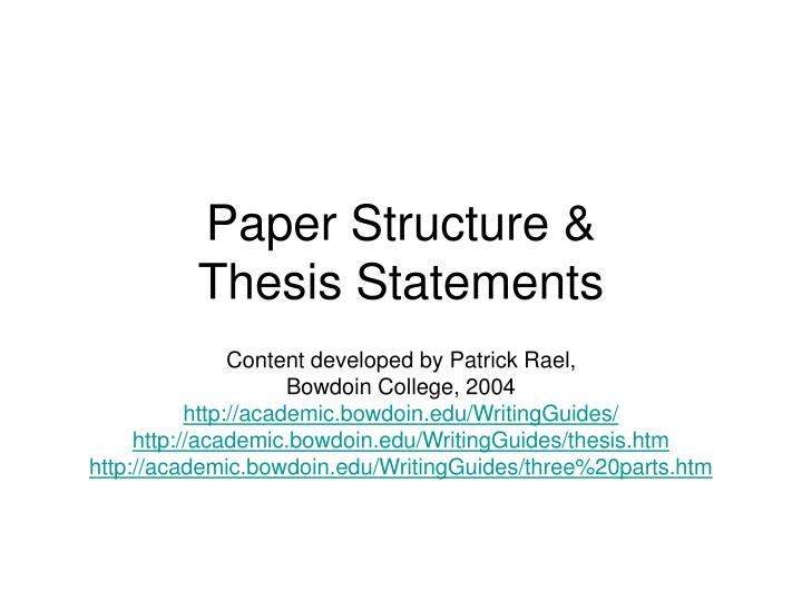 paper structure thesis statements
